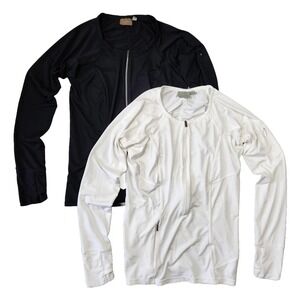 Athleta Pacifica Top Womens M 1/2 Zip Athleisure Workout Gym Preppy Activewear